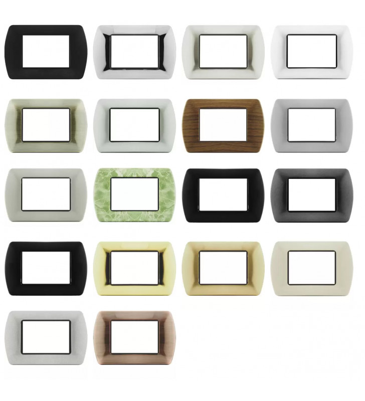 3 posti, T13 - oro satinato Placche Compatibili Bticino LIVING LIGHT placca 3 4 7 moduli vari colori per supporti LN4703 e N4703 